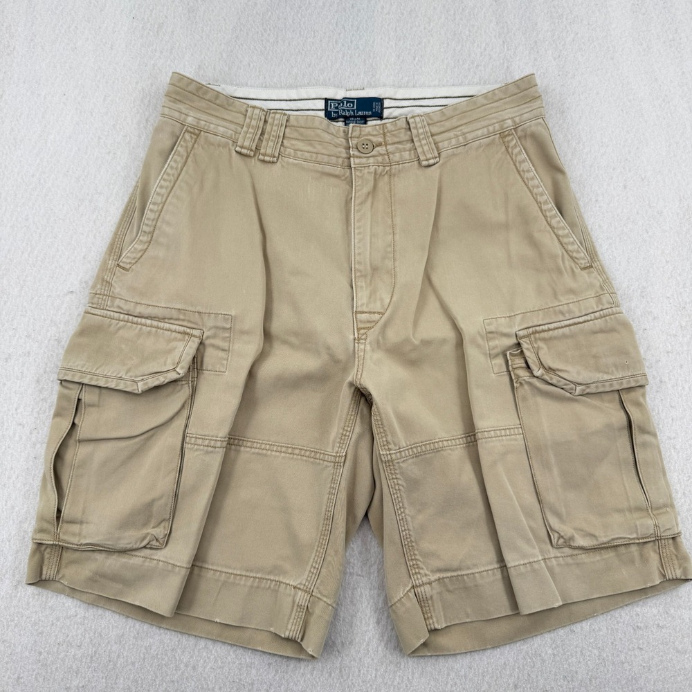 Polo Ralph Lauren Gellar Fatigue Short Men 32 Heavyweight Cargo Shorts Khaki Tan